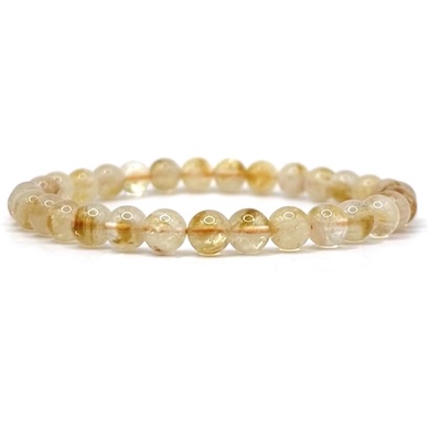 6mm Citrine B Beaded Bracelet